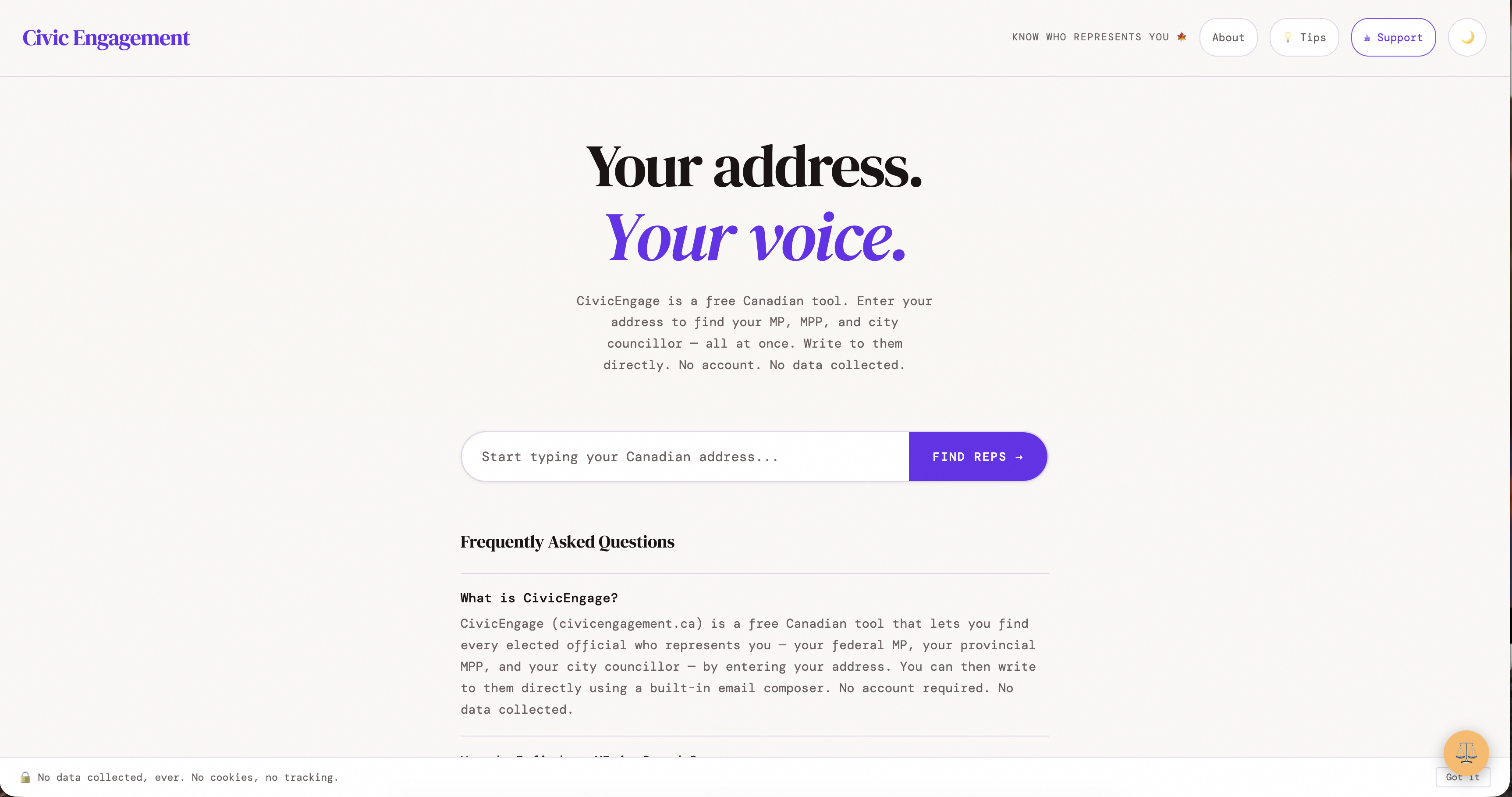 civicengagement.ca homepage